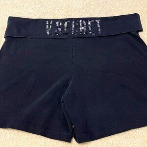 Victoria's Secret - Women's Fold Over Yoga Shorts with Sequin Logo - Size XL